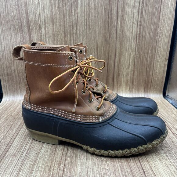 VTG LL Bean Men’s Brown Maine Hunting Duck Boot Size 11 M Lined USA Made - Picture 1 of 12